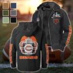 Fan Cubs Squad Flannel Hoodie, Casual Sport Hooded Flannel HVN1463CB - Black