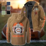 Fan Cubs Squad Flannel Hoodie, Casual Sport Hooded Flannel HVN1463CB - Camel