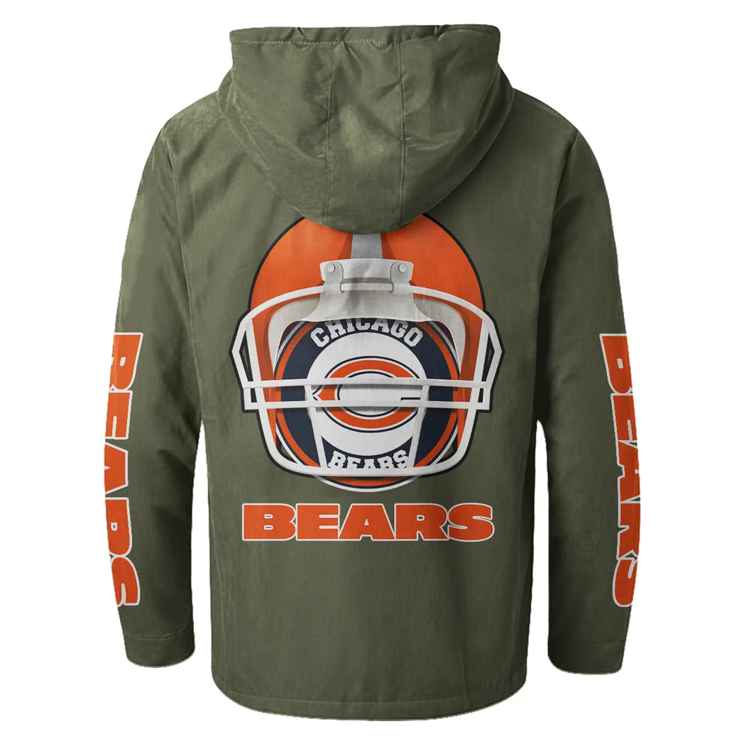 Fan Cubs Squad Flannel Hoodie, Casual Sport Hooded Flannel HVN1463CB - Green - Image 3