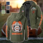 Fan Cubs Squad Flannel Hoodie, Casual Sport Hooded Flannel HVN1463CB - Green