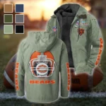 Fan Cubs Squad Flannel Hoodie, Casual Sport Hooded Flannel HVN1463CB - Light Green