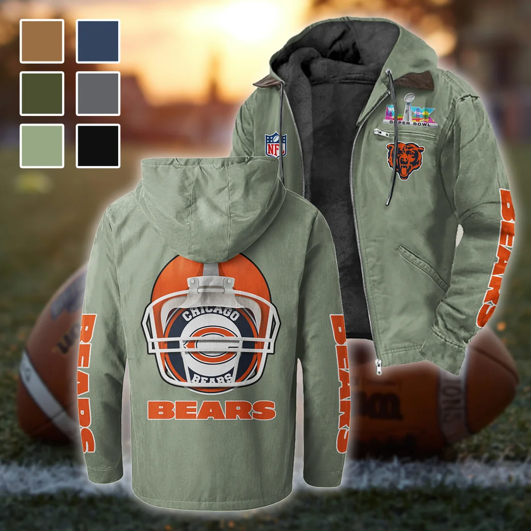 Fan Cubs Squad Flannel Hoodie, Casual Sport Hooded Flannel HVN1463CB - Light Green