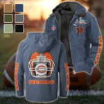 Fan Cubs Squad Flannel Hoodie, Casual Sport Hooded Flannel HVN1463CB - Navy Blue