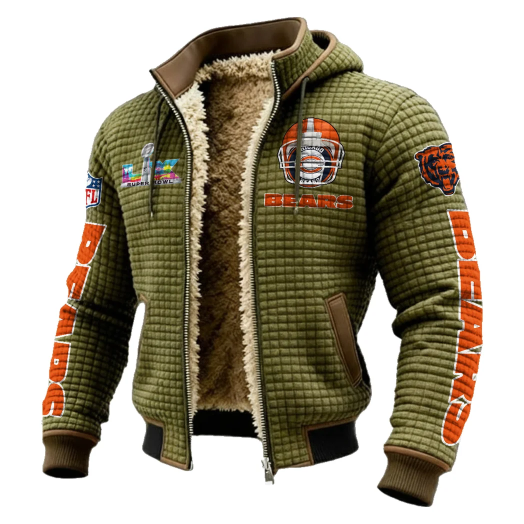 Fan Cubs Squad Fleece-Lined Hooded Jacket, Endurance Sport Thermal Hoody HVN1463CB - Green - Image 2
