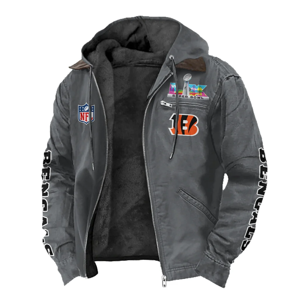 Fan Roar Squad Flannel Hoodie, Fan Squad Flannel Hoodie HVN1463CI - Gray - Image 2