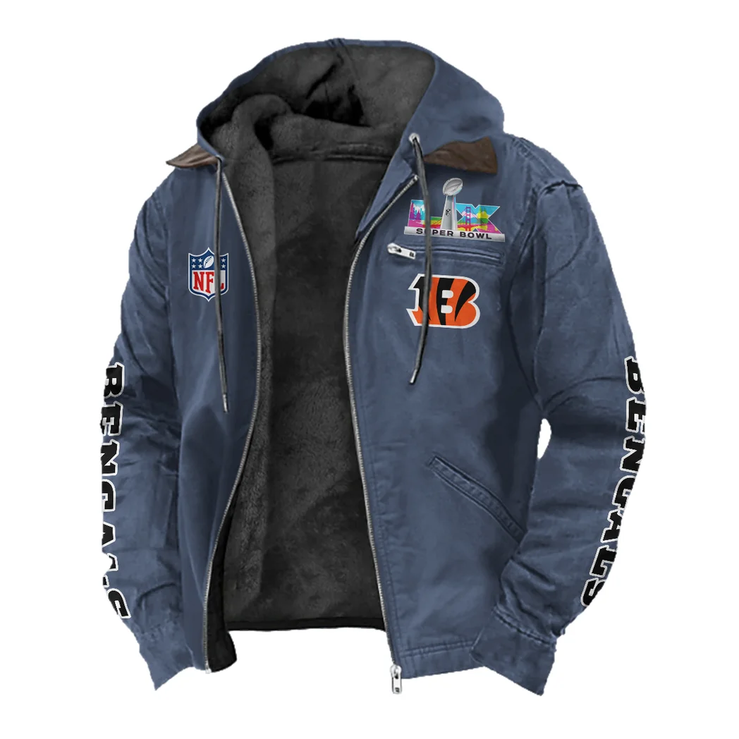 Fan Roar Squad Flannel Hoodie, Fan Squad Flannel Hoodie HVN1463CI - Navy Blue - Image 2