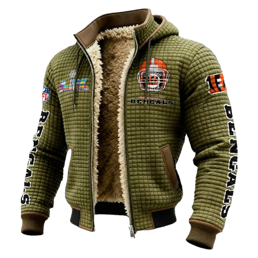 Fan Roar Squad Fleece-Lined Hooded Jacket, All-Mountain Hooded Fleece HVN1463CI - Green - Image 2
