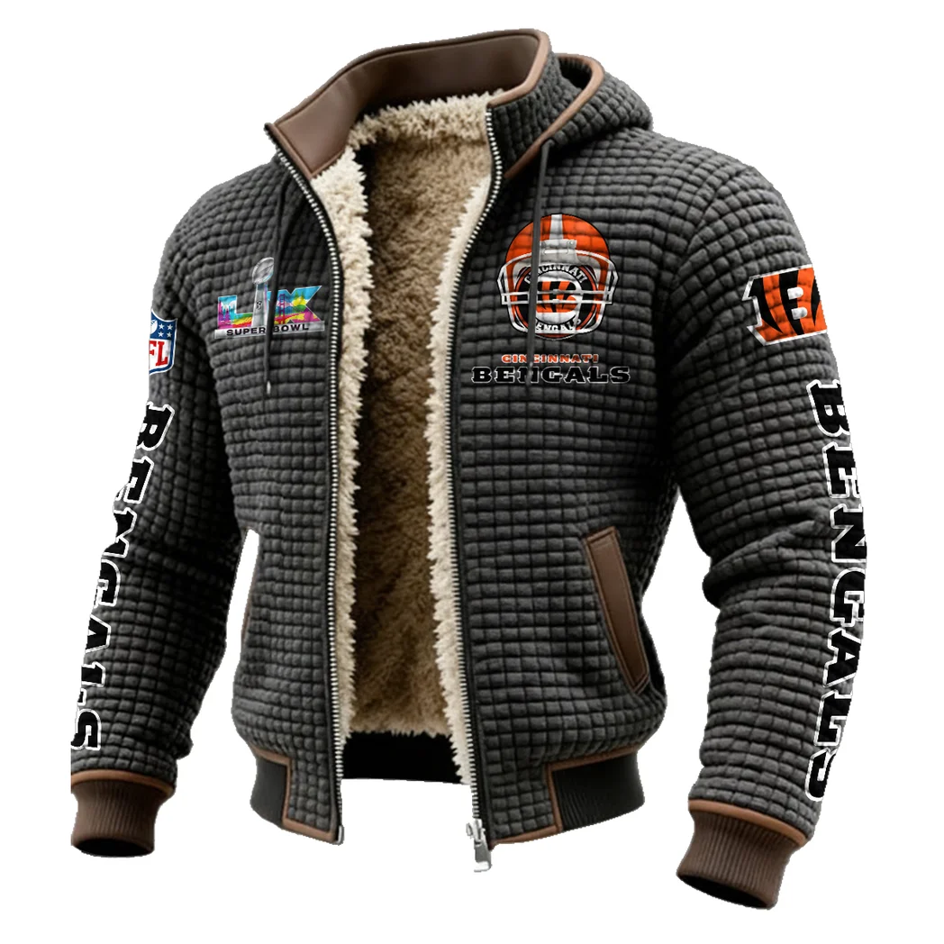 Fan Roar Squad Fleece-Lined Hooded Jacket, All-Mountain Hooded Fleece HVN1463CI - Grey - Image 2