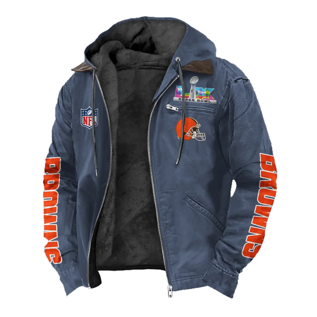 Game Day Howl Flannel Hoodie, Everyday Supporter Hooded Flannel HVN1463CL - Navy Blue - Image 2