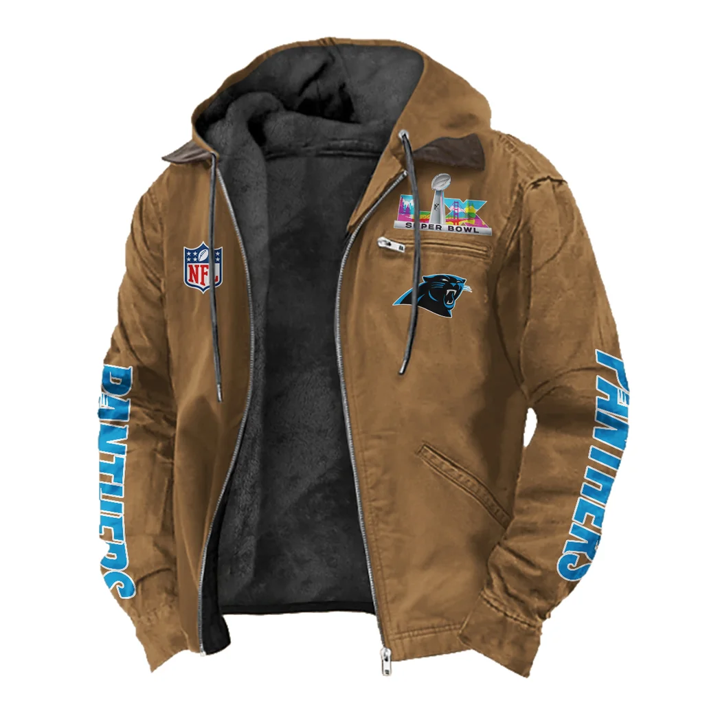 Match Day Prowlers Flannel Hoodie, Team Spirit Flannel Hoodie HVN1463CP - Camel - Image 2