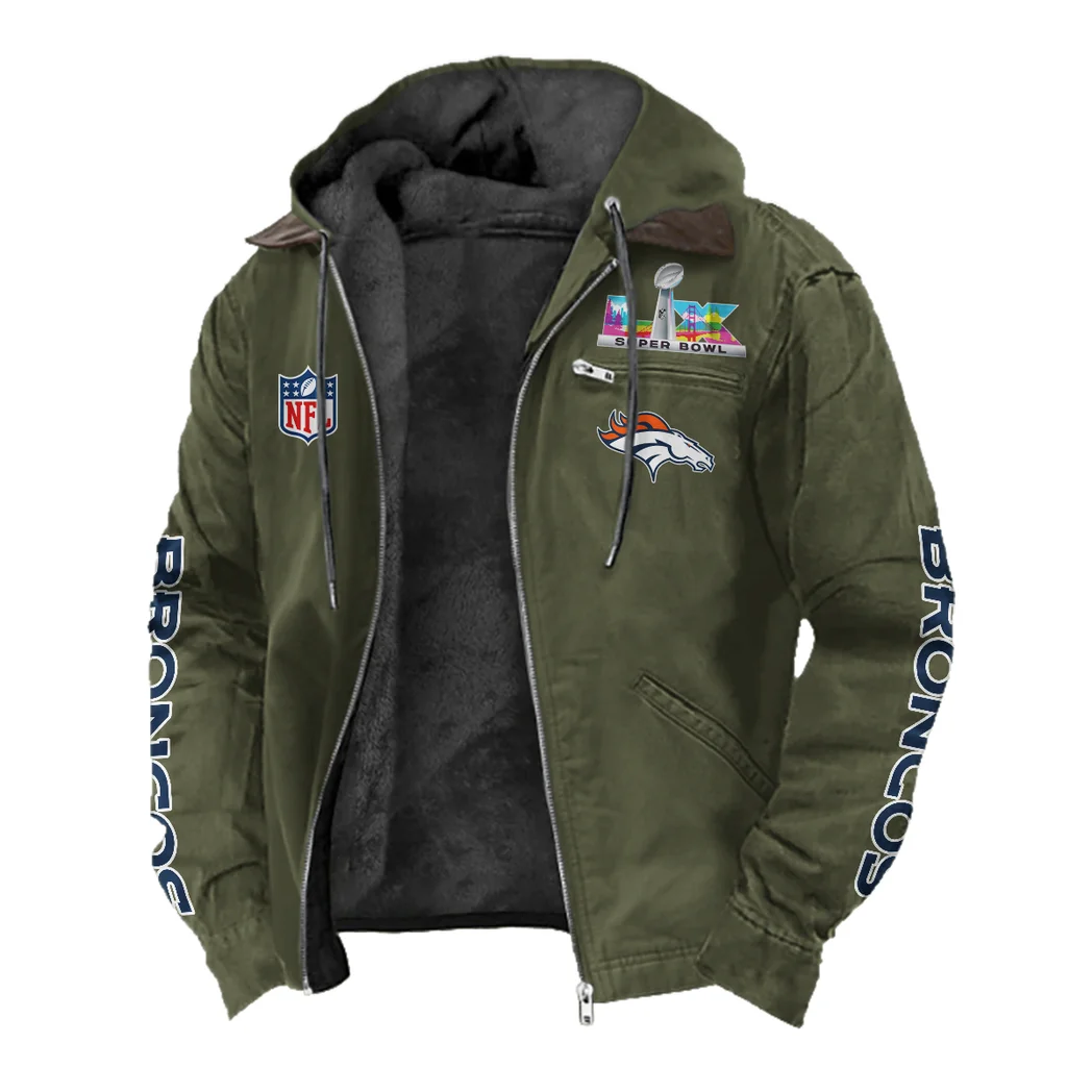 Victory Spurs Flannel Hoodie, Street Style Sport Hoodie HVN1463DB - Green - Image 2