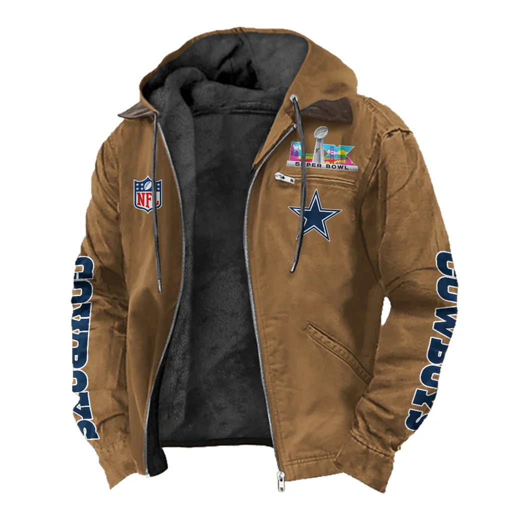 Star Crew Flannel Hoodie, Warm Fan Flannel Hoodie HVN1463DC - Camel - Image 2
