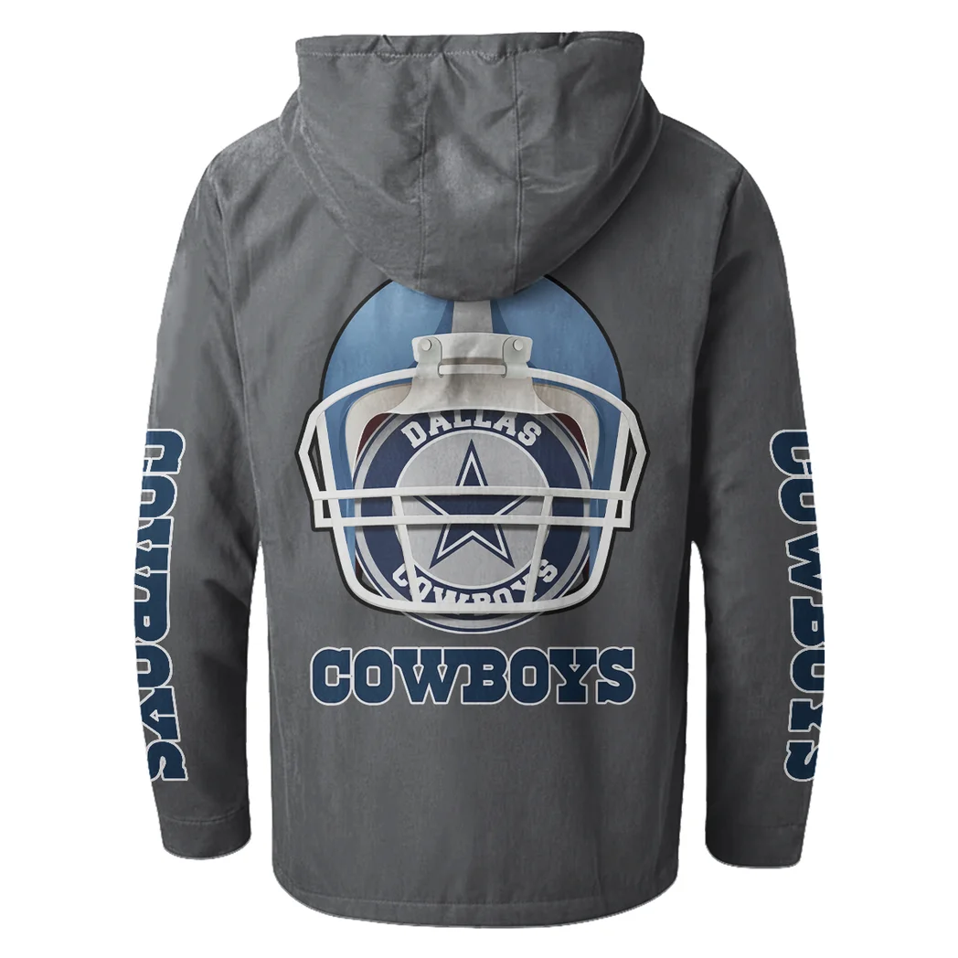 Star Crew Flannel Hoodie, Warm Fan Flannel Hoodie HVN1463DC - Gray - Image 3
