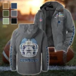 Star Crew Flannel Hoodie, Warm Fan Flannel Hoodie HVN1463DC - Gray