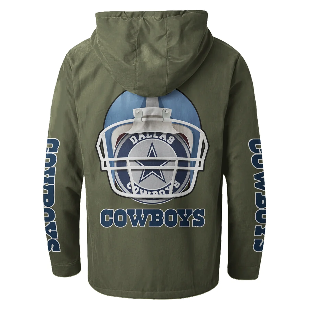 Star Crew Flannel Hoodie, Warm Fan Flannel Hoodie HVN1463DC - Green - Image 3