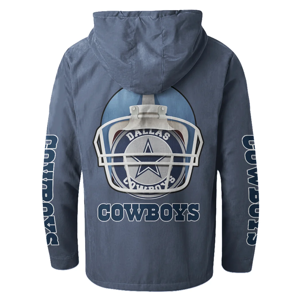 Star Crew Flannel Hoodie, Warm Fan Flannel Hoodie HVN1463DC - Navy Blue - Image 3