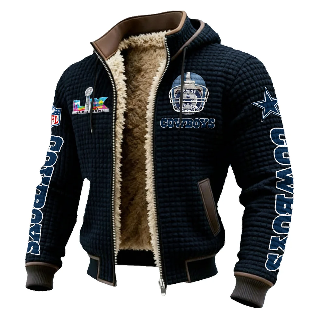Star Crew Fleece-Lined Hooded Jacket, Rapid-Dry Fleece-Lined Hoody HVN1463DC - Black - Image 2