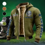 Star Crew Fleece-Lined Hooded Jacket, Rapid-Dry Fleece-Lined Hoody HVN1463DC - Green