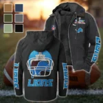 Lion Crew Flannel Hoodie, Cold Game Day Hoodie HVN1463DL - Black