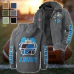 Lion Crew Flannel Hoodie, Cold Game Day Hoodie HVN1463DL - Gray