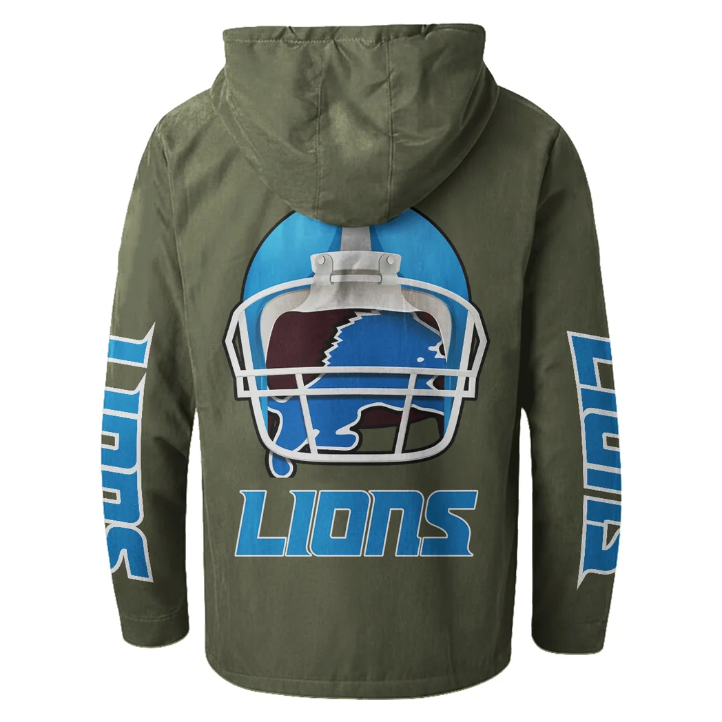 Lion Crew Flannel Hoodie, Cold Game Day Hoodie HVN1463DL - Green - Image 3