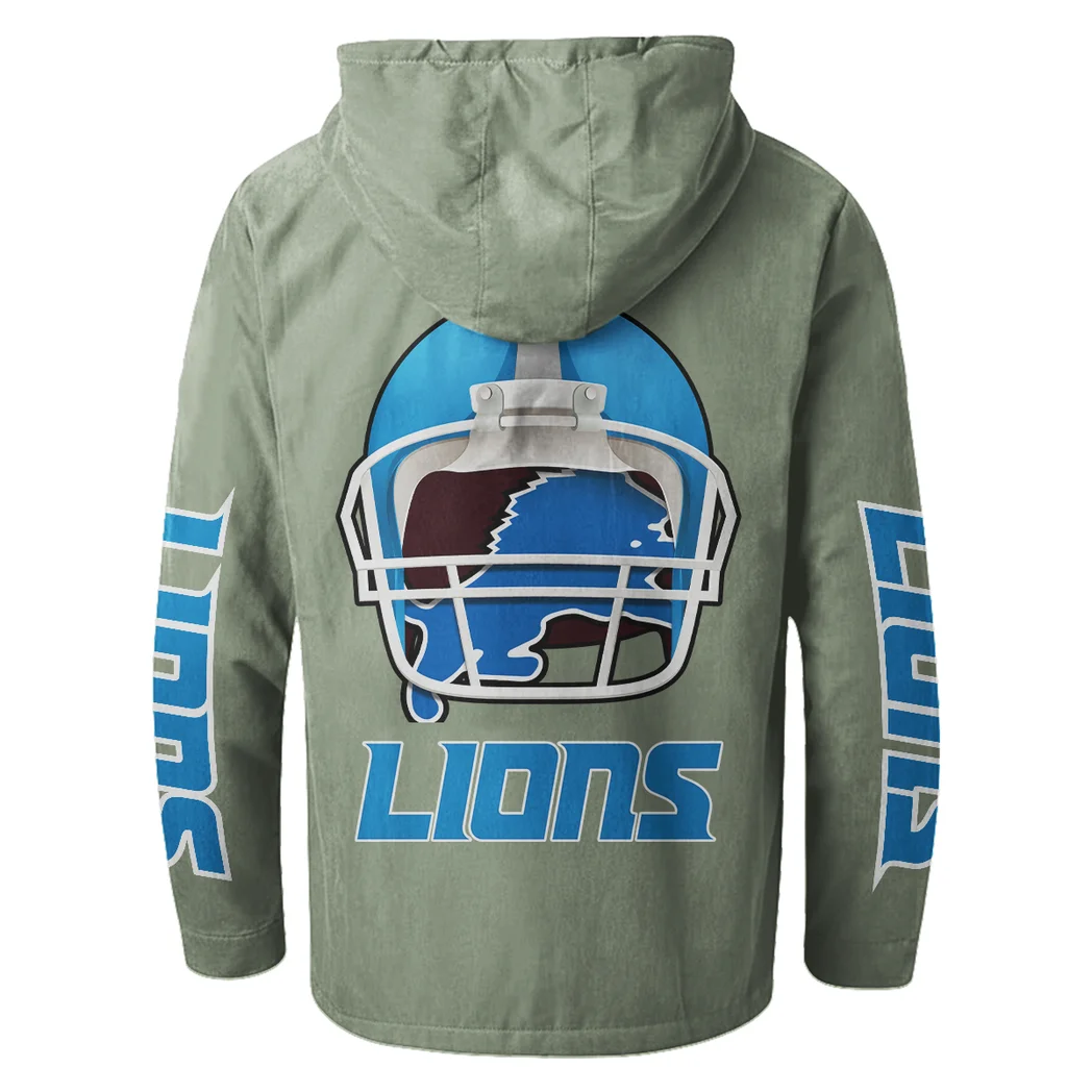 Lion Crew Flannel Hoodie, Cold Game Day Hoodie HVN1463DL - Light Green - Image 3
