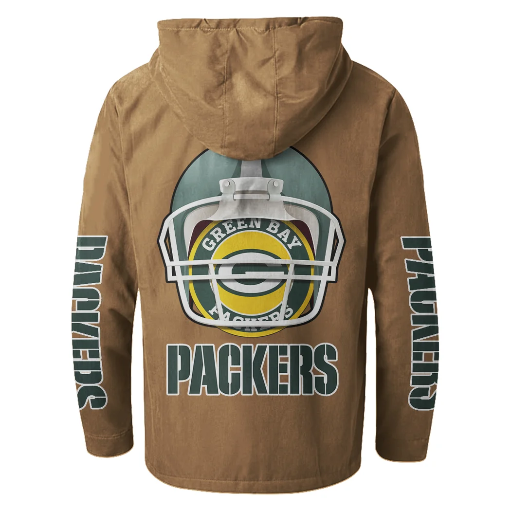Match Day Fans Flannel Hoodie, Supporter Spirit Hooded Flannel HVN1463GP - Camel - Image 3