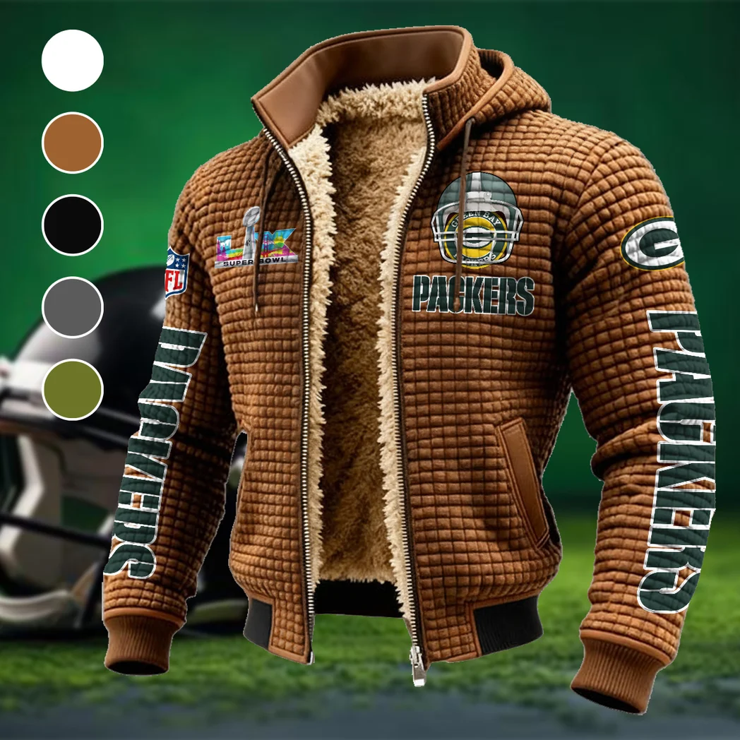 Match Day Fans Fleece-Lined Hooded Jacket, Weather-Shield Fleece Hoody HVN1463GP - brown
