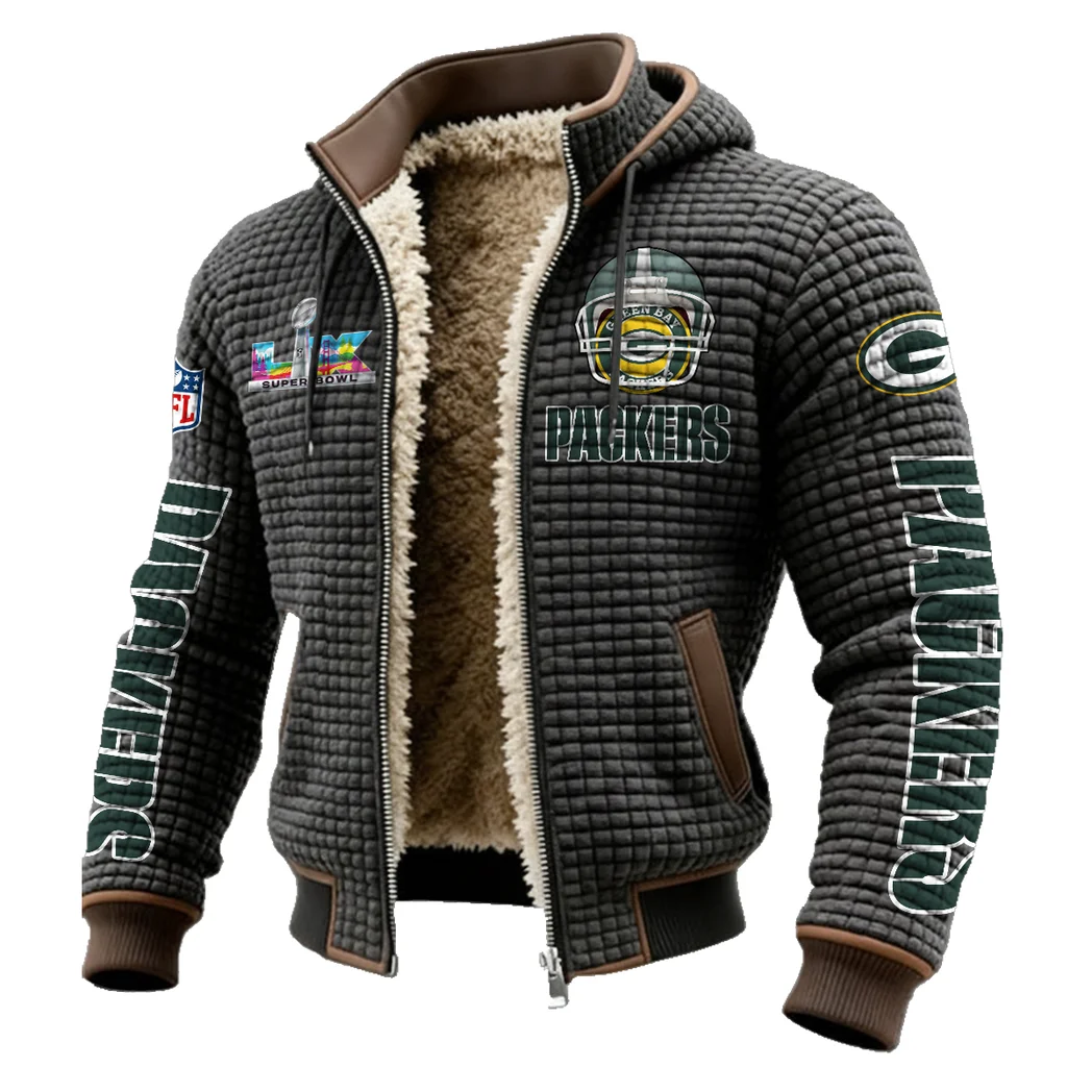 Match Day Fans Fleece-Lined Hooded Jacket, Weather-Shield Fleece Hoody HVN1463GP - Grey - Image 2