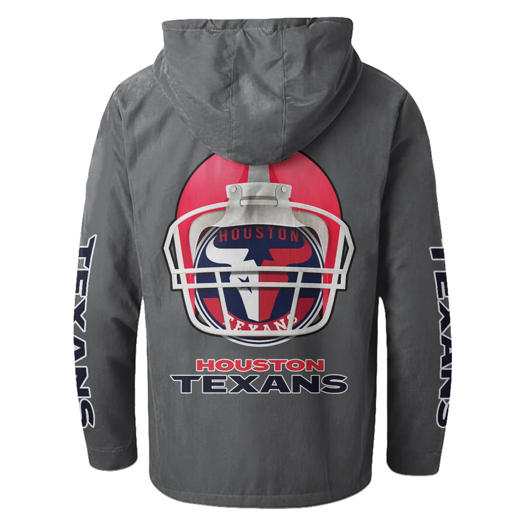 Blue Pride Flannel Hoodie, Athletic Lifestyle Fan Hoodie HVN1463HT - Gray - Image 3