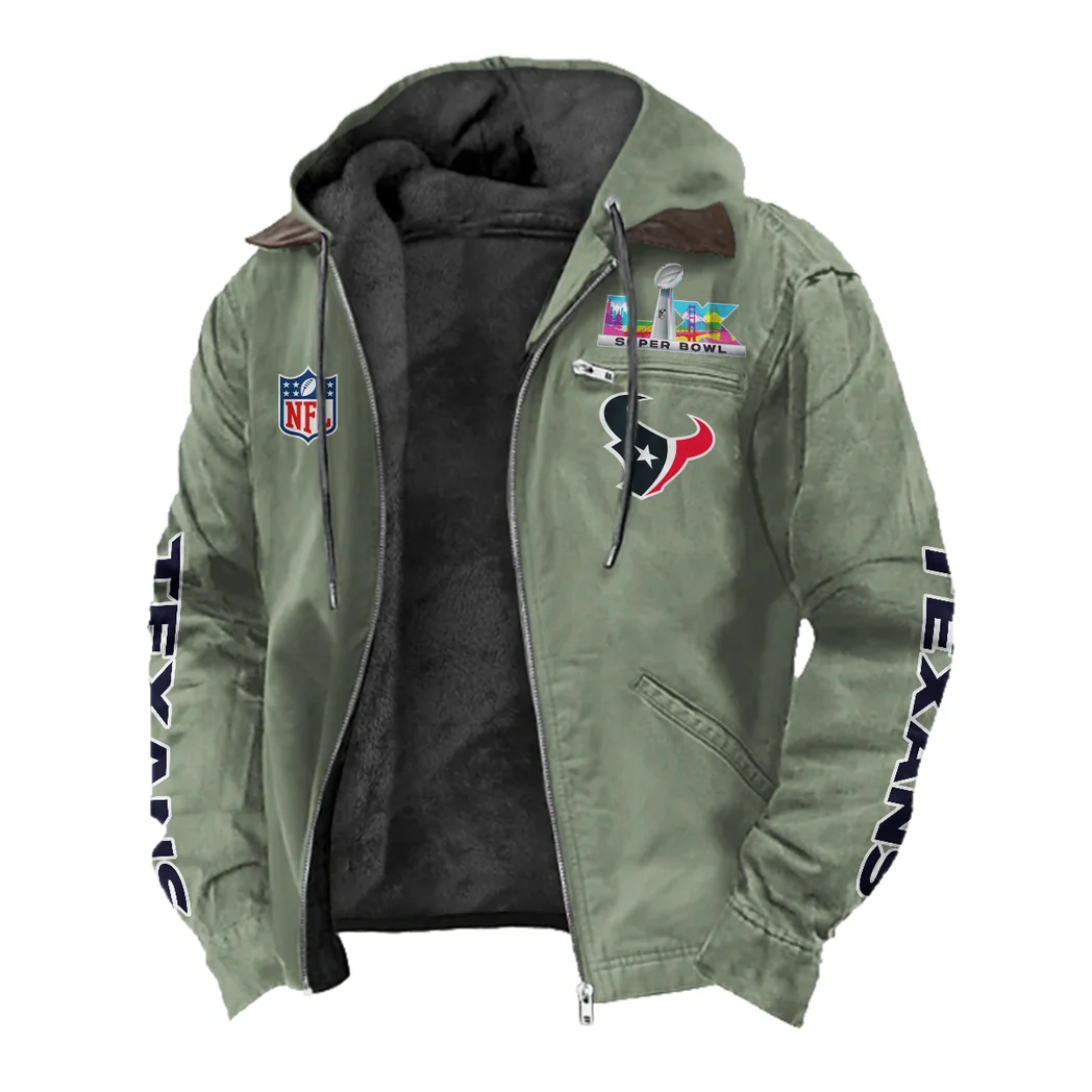 Blue Pride Flannel Hoodie, Athletic Lifestyle Fan Hoodie HVN1463HT - Light Green - Image 2