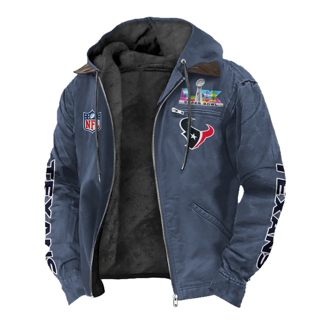 Blue Pride Flannel Hoodie, Athletic Lifestyle Fan Hoodie HVN1463HT - Navy Blue - Image 2