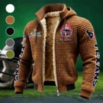 Blue Pride Fleece-Lined Hooded Jacket, Wind-Blocker Insulated Hoody HVN1463HT - brown
