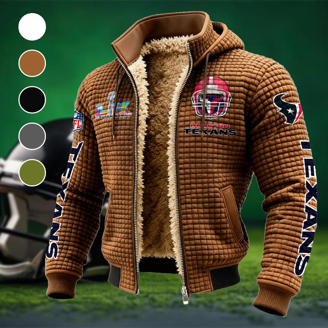 Blue Pride Fleece-Lined Hooded Jacket, Wind-Blocker Insulated Hoody HVN1463HT - brown