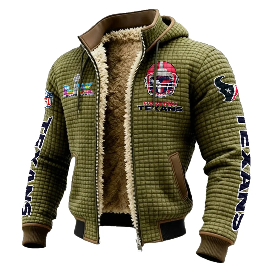 Blue Pride Fleece-Lined Hooded Jacket, Wind-Blocker Insulated Hoody HVN1463HT - Green - Image 2