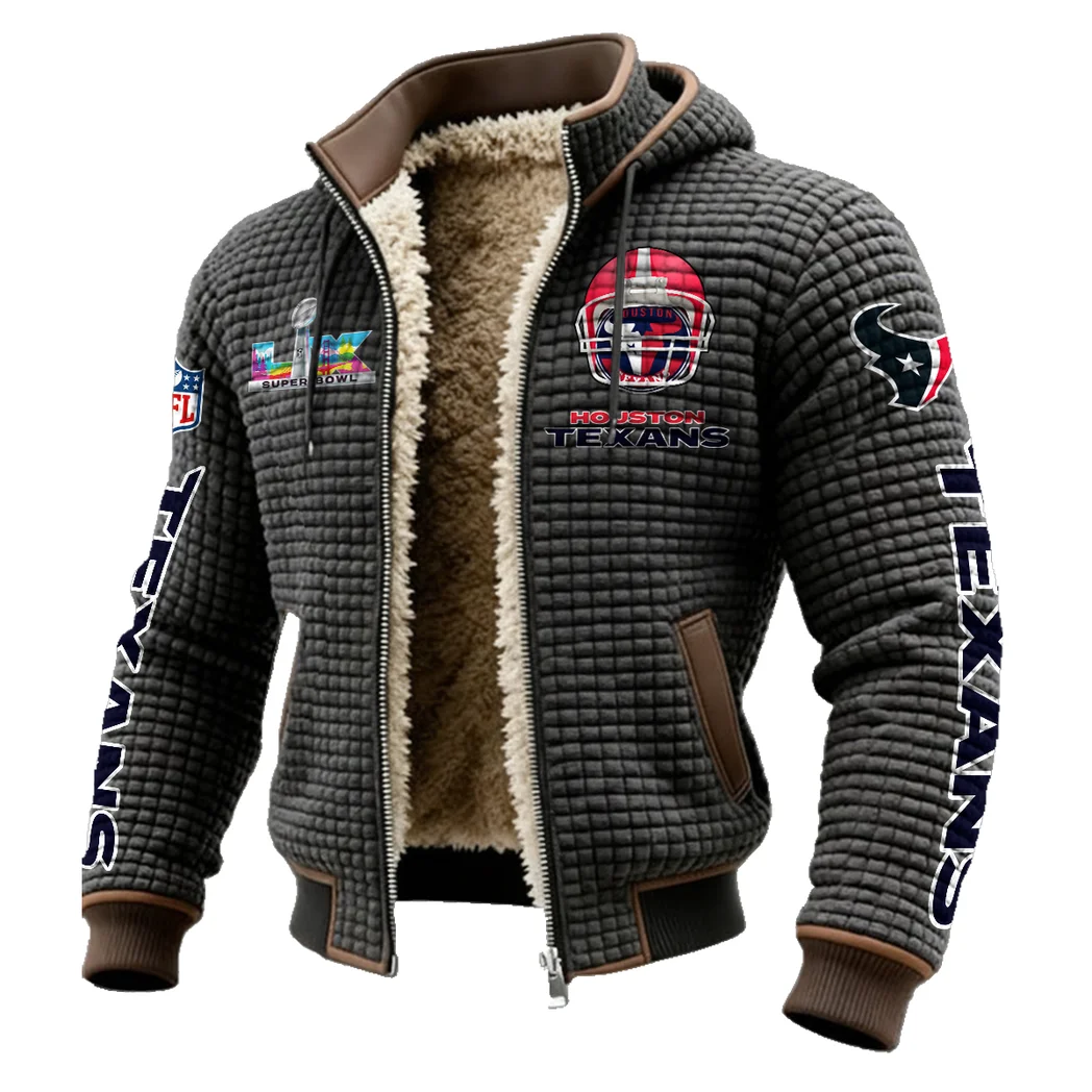 Blue Pride Fleece-Lined Hooded Jacket, Wind-Blocker Insulated Hoody HVN1463HT - Grey - Image 2