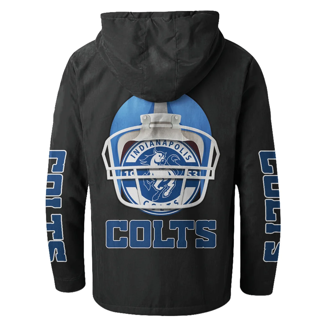 Blue Hooves Flannel Hoodie, Classic Flannel Sport Hoodie HVN1463IC - Black - Image 3