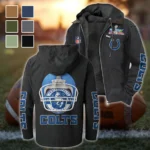 Blue Hooves Flannel Hoodie, Classic Flannel Sport Hoodie HVN1463IC - Black