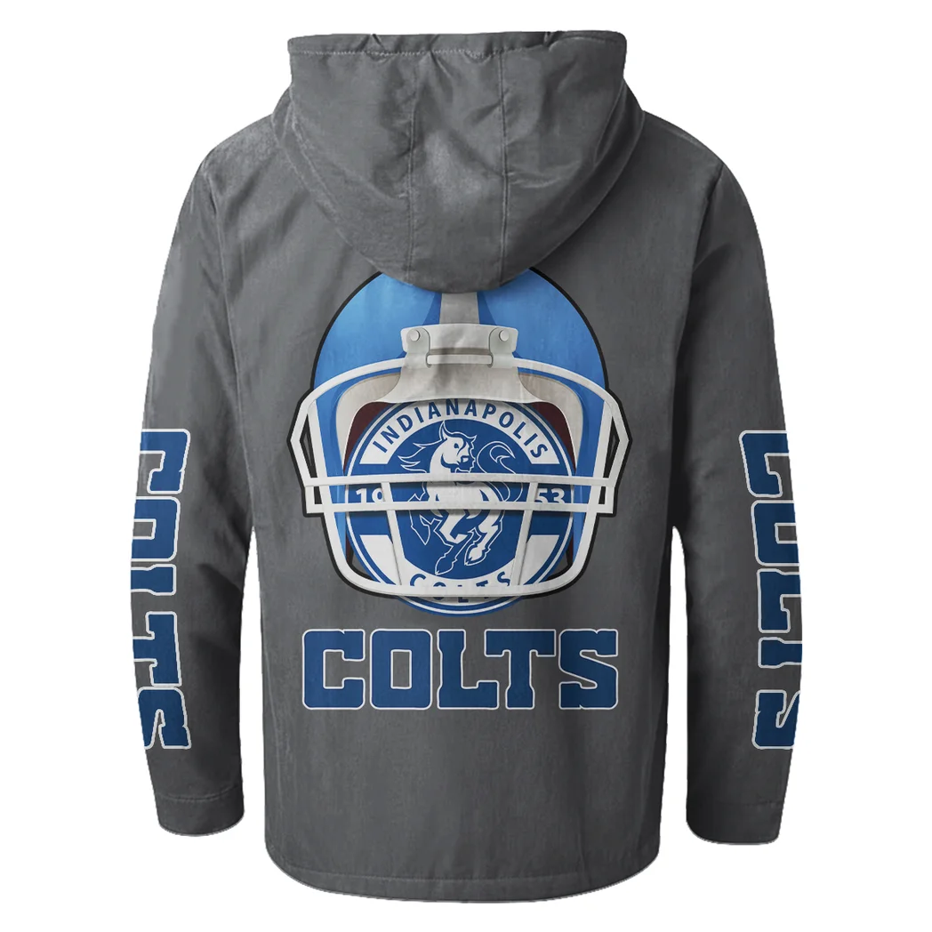 Blue Hooves Flannel Hoodie, Classic Flannel Sport Hoodie HVN1463IC - Gray - Image 3