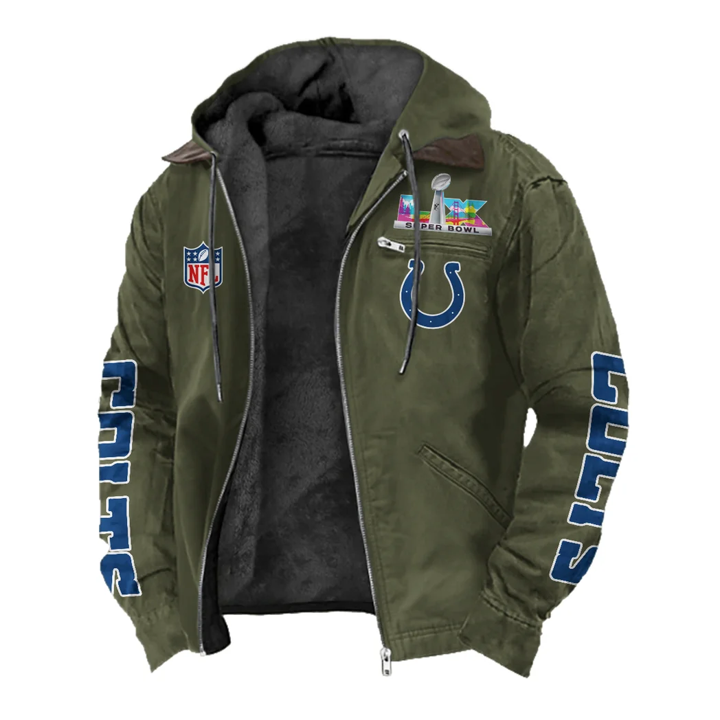 Blue Hooves Flannel Hoodie, Classic Flannel Sport Hoodie HVN1463IC - Green - Image 2
