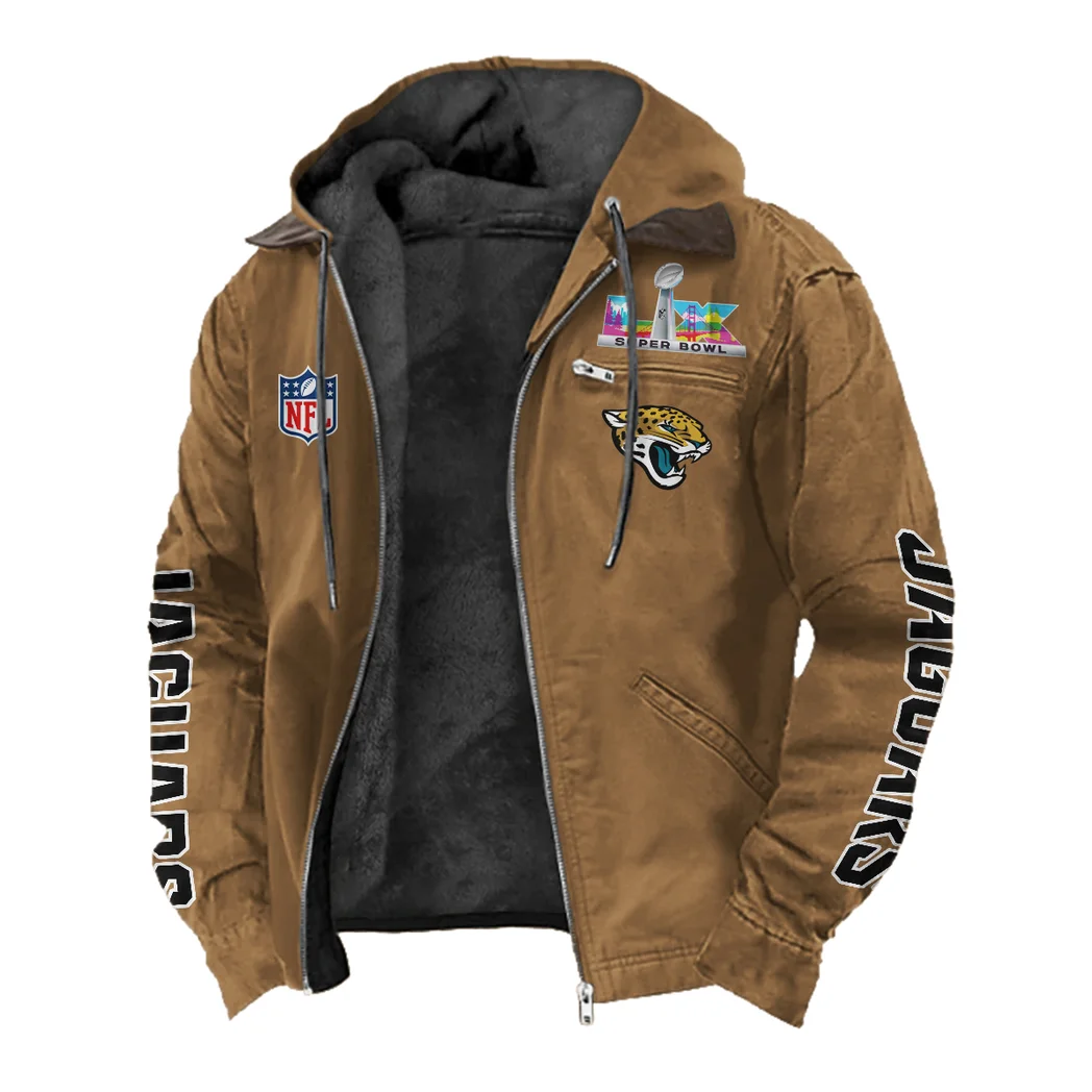 Fan Feline Squad Flannel Hoodie, All-Season Fan Hoodie HVN1463JJ - Camel - Image 2