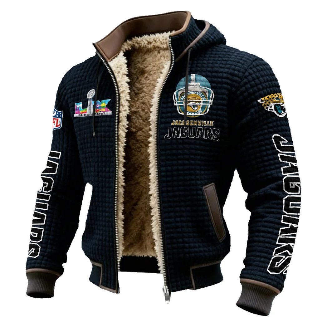Fan Feline Squad Fleece-Lined Hooded Jacket, Arctic Protection Hooded Zip HVN1463JJ - Black - Image 2