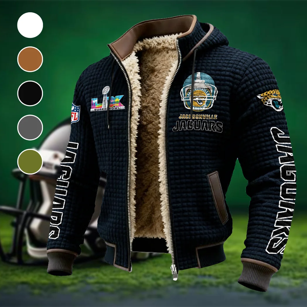 Fan Feline Squad Fleece-Lined Hooded Jacket, Arctic Protection Hooded Zip HVN1463JJ - Black