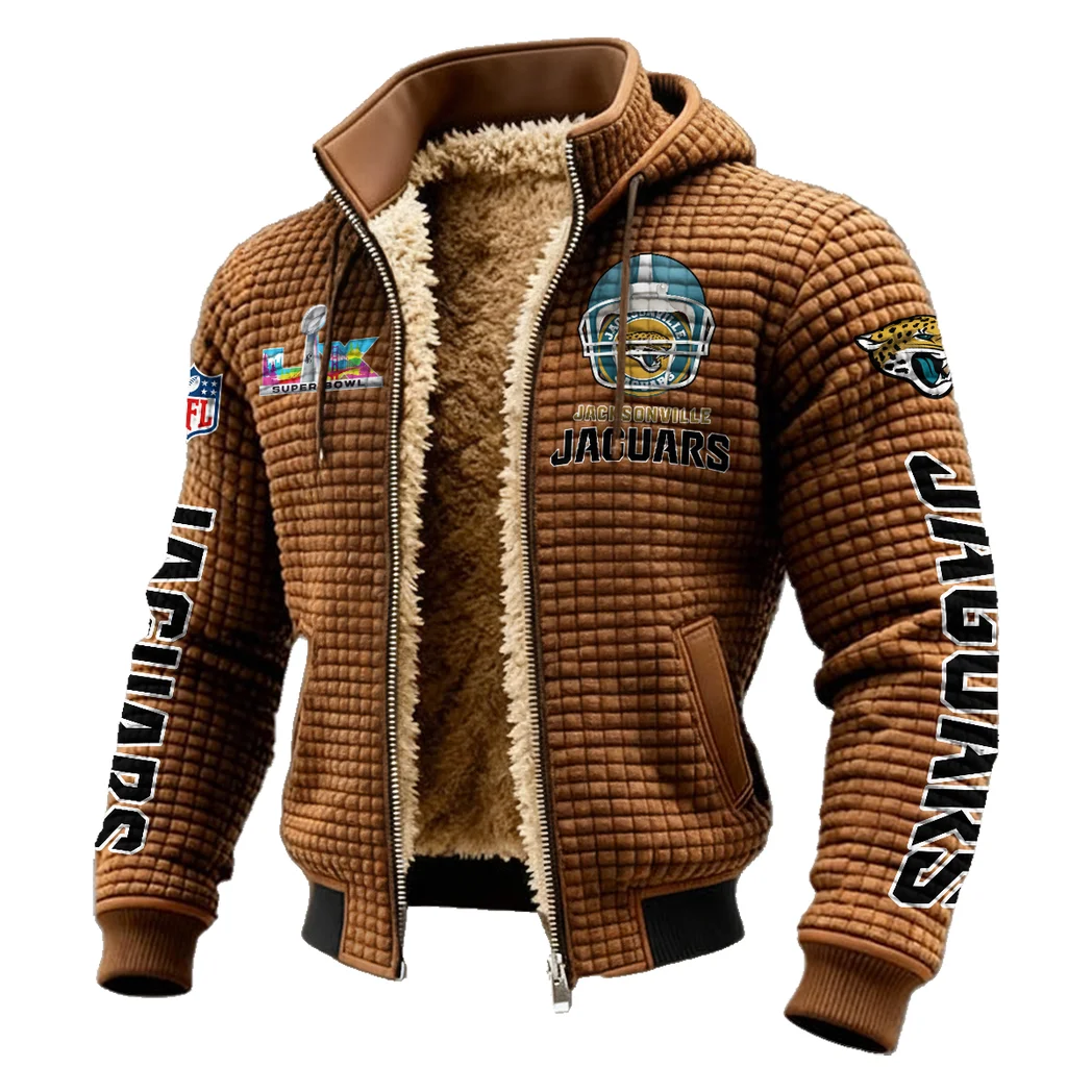 Fan Feline Squad Fleece-Lined Hooded Jacket, Arctic Protection Hooded Zip HVN1463JJ - brown - Image 2