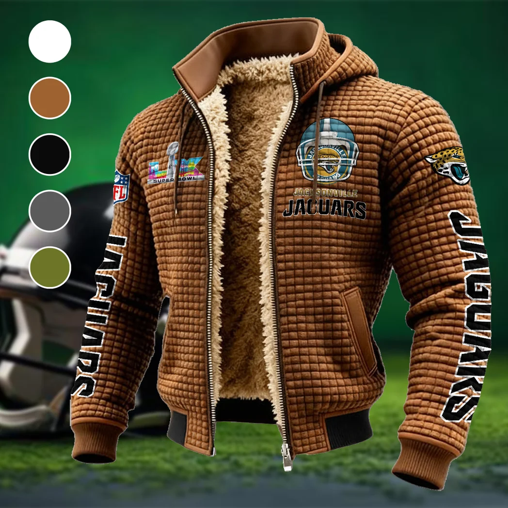 Fan Feline Squad Fleece-Lined Hooded Jacket, Arctic Protection Hooded Zip HVN1463JJ - brown