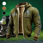 Fan Feline Squad Fleece-Lined Hooded Jacket, Arctic Protection Hooded Zip HVN1463JJ - Green