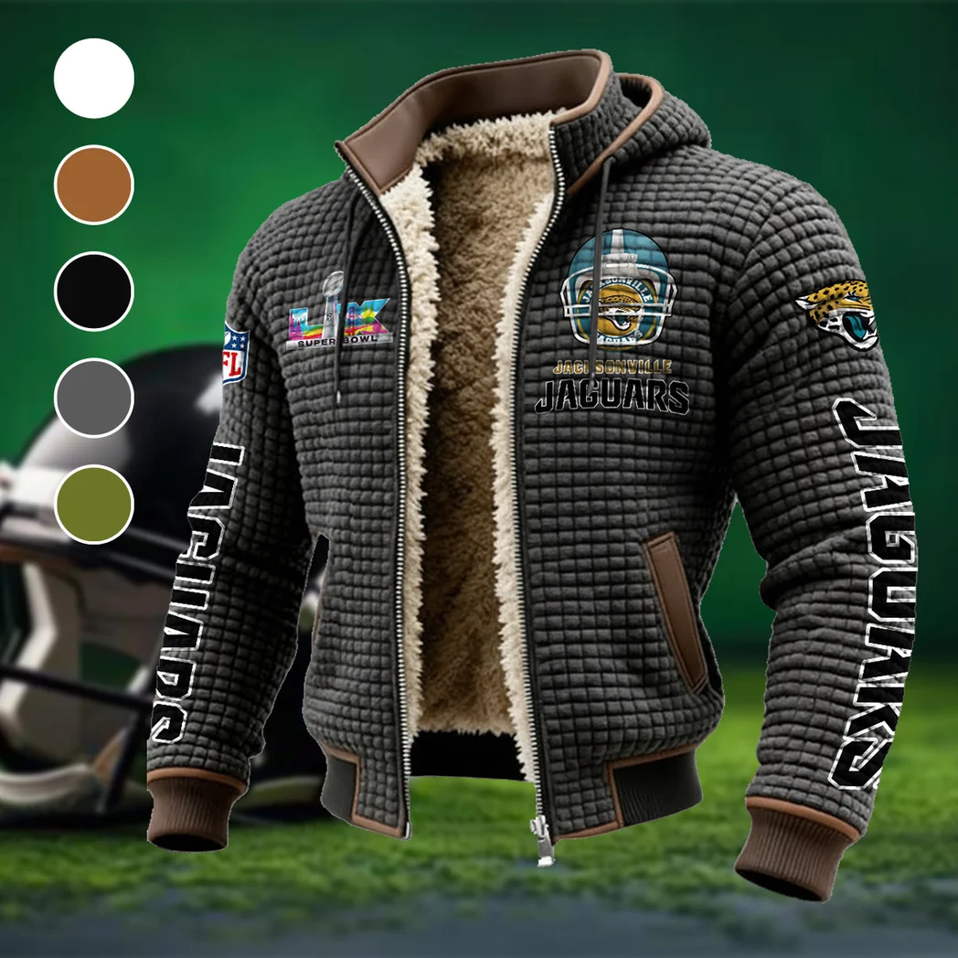 Fan Feline Squad Fleece-Lined Hooded Jacket, Arctic Protection Hooded Zip HVN1463JJ - Grey