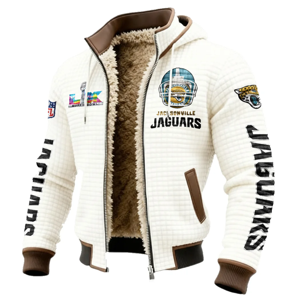 Fan Feline Squad Fleece-Lined Hooded Jacket, Arctic Protection Hooded Zip HVN1463JJ - White - Image 2