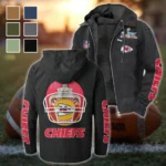 Game Day Squad Flannel Hoodie, Bold Supporter Flannel Hoodie HVN1463KC - Black
