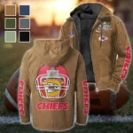 Game Day Squad Flannel Hoodie, Bold Supporter Flannel Hoodie HVN1463KC - Camel
